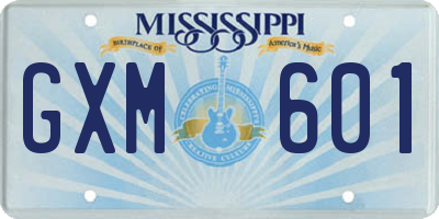 MS license plate GXM601