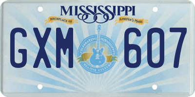 MS license plate GXM607