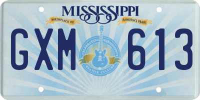 MS license plate GXM613