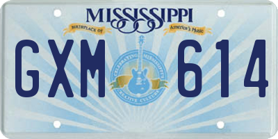 MS license plate GXM614