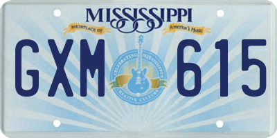 MS license plate GXM615
