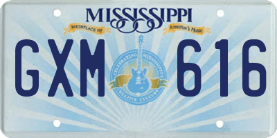 MS license plate GXM616