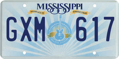 MS license plate GXM617