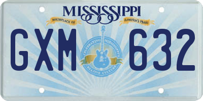 MS license plate GXM632