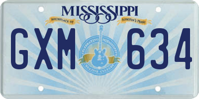 MS license plate GXM634