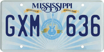 MS license plate GXM636