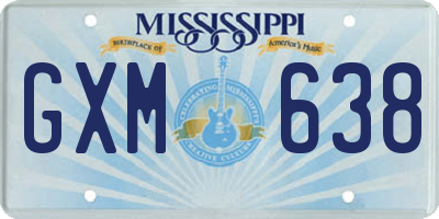 MS license plate GXM638