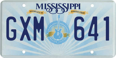 MS license plate GXM641