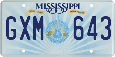 MS license plate GXM643