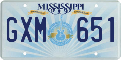 MS license plate GXM651