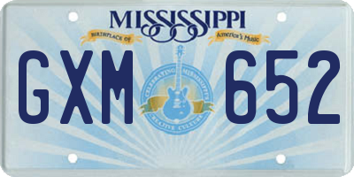 MS license plate GXM652