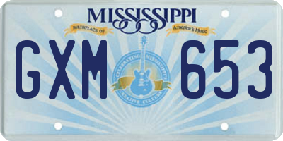 MS license plate GXM653