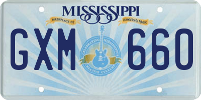 MS license plate GXM660