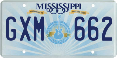 MS license plate GXM662