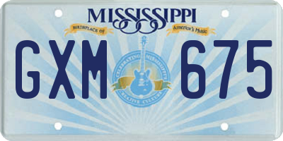MS license plate GXM675