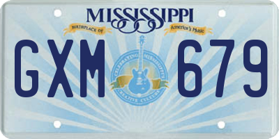 MS license plate GXM679