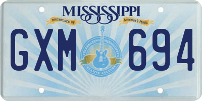 MS license plate GXM694