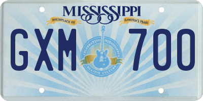 MS license plate GXM700