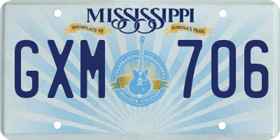 MS license plate GXM706