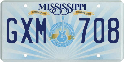MS license plate GXM708