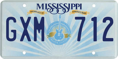 MS license plate GXM712