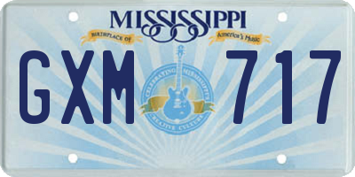 MS license plate GXM717