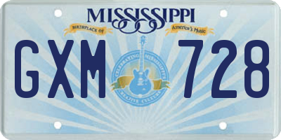 MS license plate GXM728