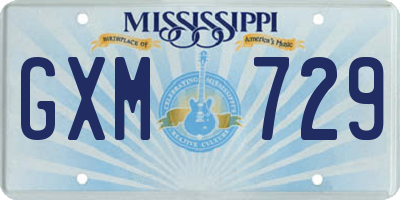 MS license plate GXM729
