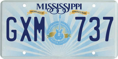 MS license plate GXM737