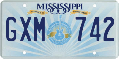 MS license plate GXM742
