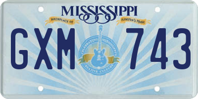 MS license plate GXM743