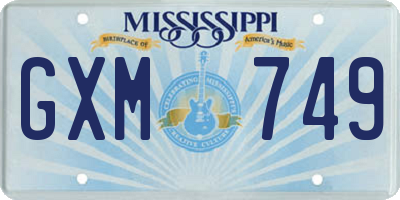 MS license plate GXM749