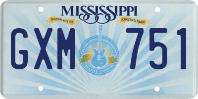 MS license plate GXM751