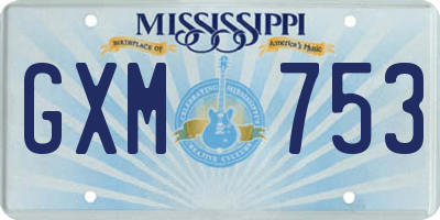MS license plate GXM753