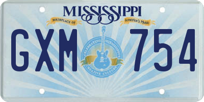 MS license plate GXM754