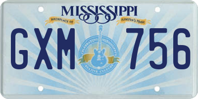 MS license plate GXM756