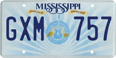 MS license plate GXM757