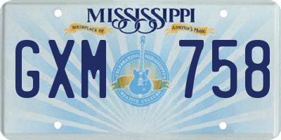 MS license plate GXM758