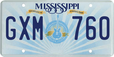 MS license plate GXM760