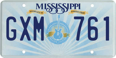MS license plate GXM761