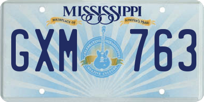 MS license plate GXM763