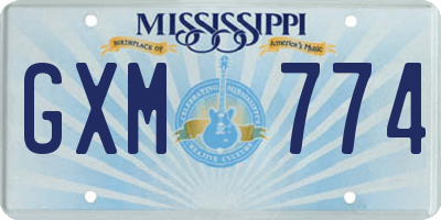 MS license plate GXM774