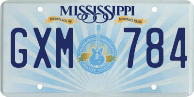 MS license plate GXM784