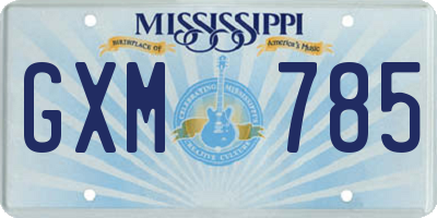 MS license plate GXM785