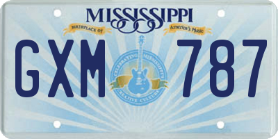 MS license plate GXM787