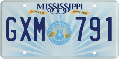 MS license plate GXM791