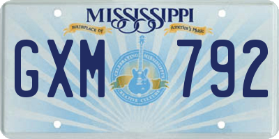 MS license plate GXM792