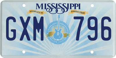 MS license plate GXM796