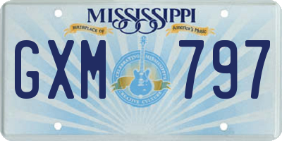 MS license plate GXM797