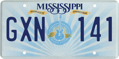 MS license plate GXN141